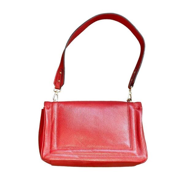 VALENTINO BY MARIO VALENTINO Alice Rock Pebbled-Leather Shoulder Bag in Lipstick - Picture 8 of 12